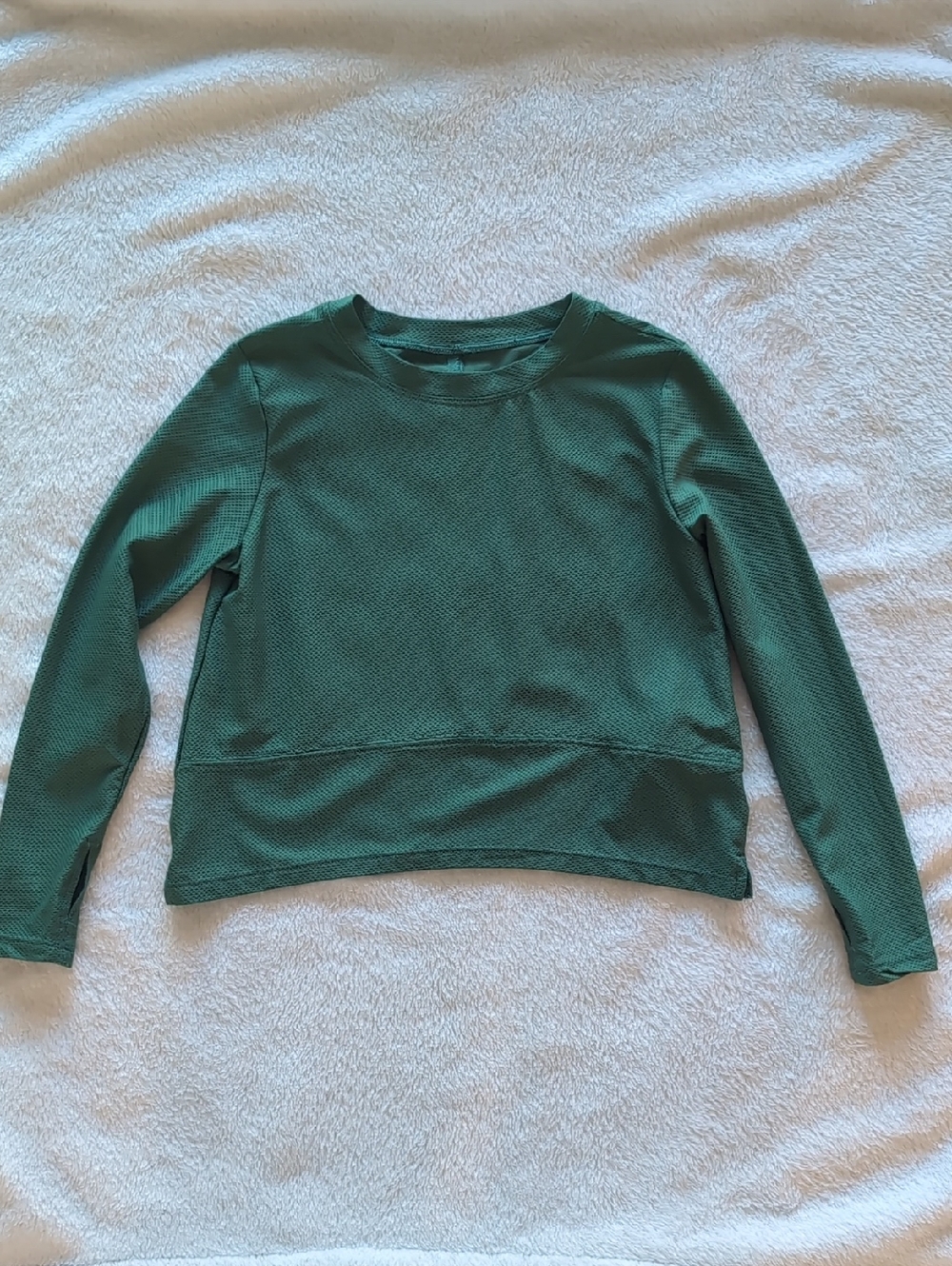 Forest Green Long Sleeve Textured Pullover